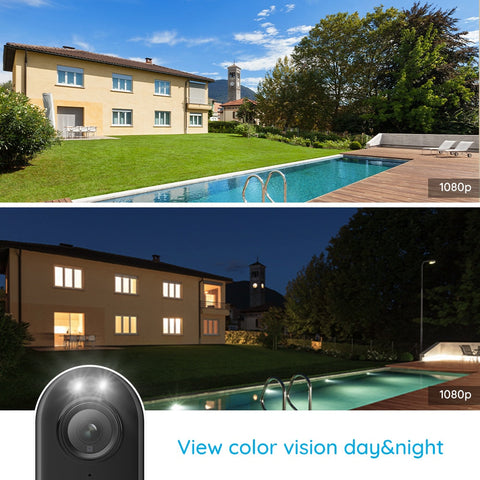 Image of Lumus 1080p spotlight wifi camera Full HD outdoor color night vision PIR motion detection 2-way audio IP65 Weatherproof